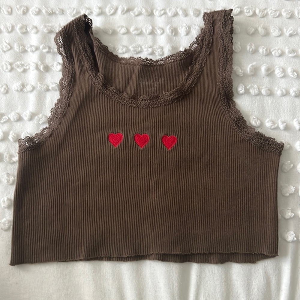 Cropped tank top - 3 hearts